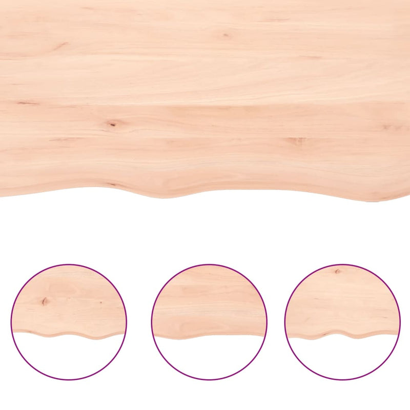 vidaXL kezeletlen tömör tölgyfa asztallap 140x60x(2-6) cm