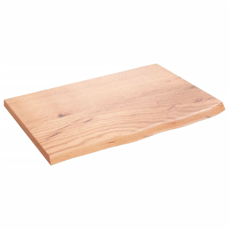vidaXL világosbarna kezelt tömör tölgyfa asztallap 60x40x2 cm