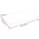 vidaXL világosbarna kezelt tömör tölgyfa asztallap 60x40x2 cm