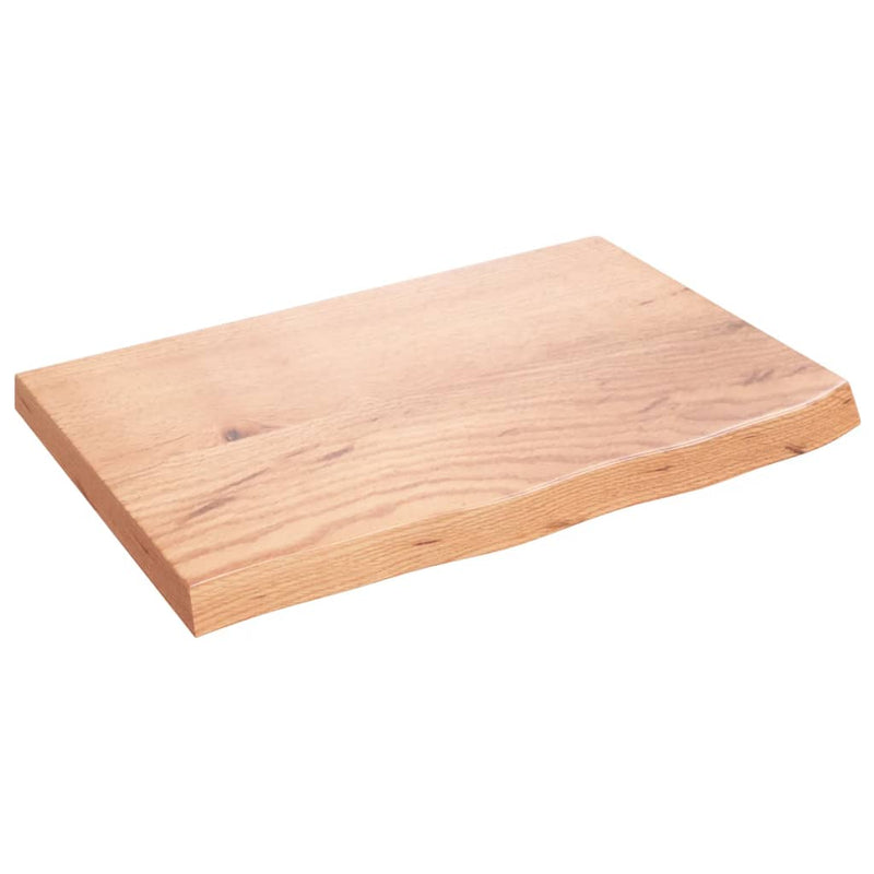 vidaXL világosbarna kezelt tömör tölgyfa asztallap 60x40x(2-4) cm