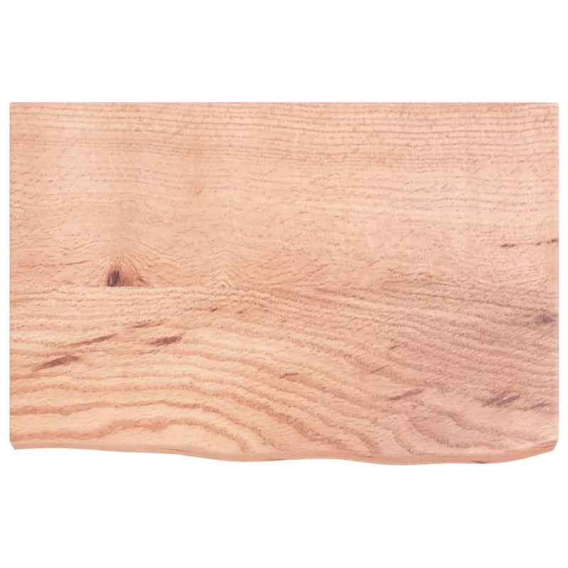 vidaXL világosbarna kezelt tömör tölgyfa asztallap 60x40x(2-4) cm