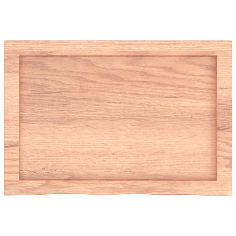 vidaXL világosbarna kezelt tömör tölgyfa asztallap 60x40x(2-4) cm