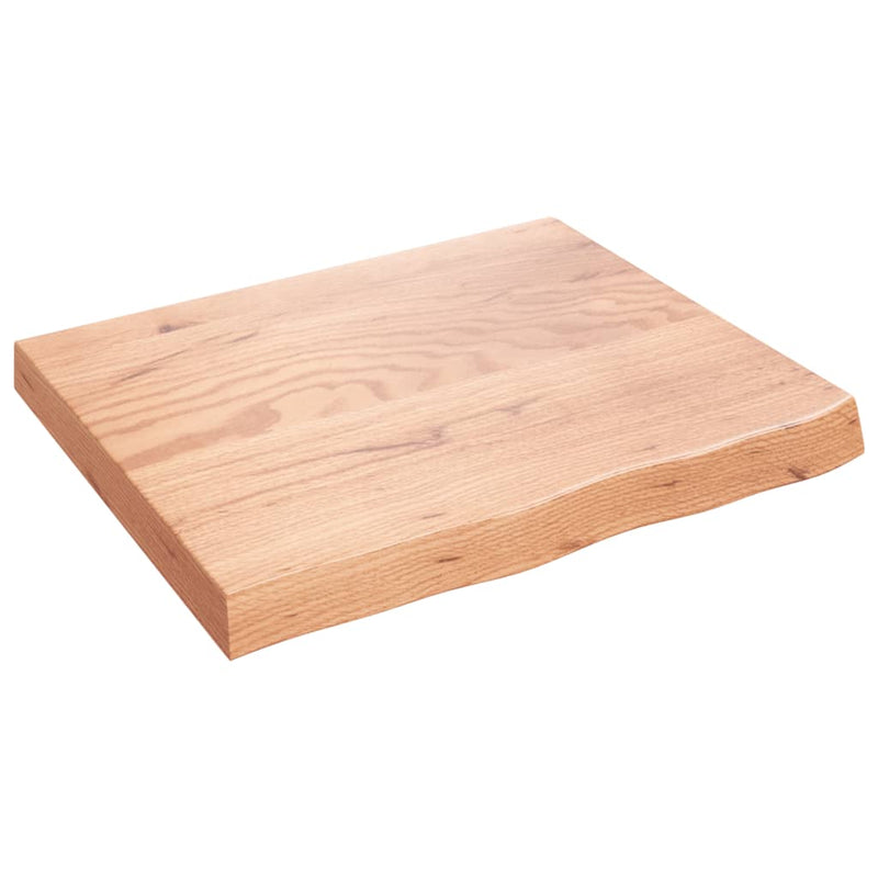 vidaXL világosbarna kezelt tömör tölgyfa asztallap 60x50x(2-6) cm