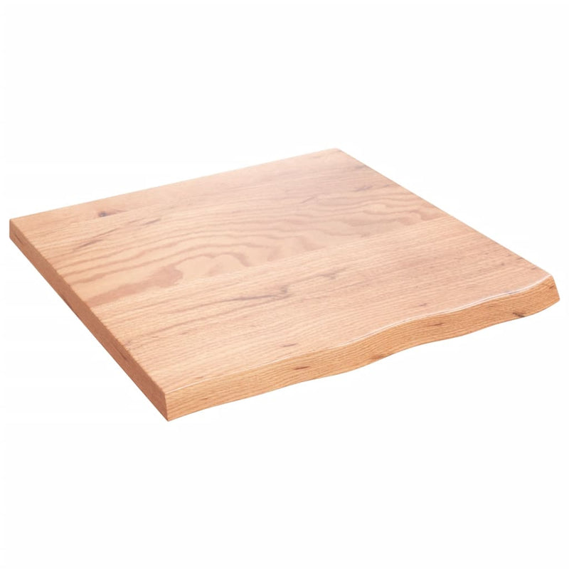 vidaXL világosbarna kezelt tömör tölgyfa asztallap 60x60x(2-4) cm