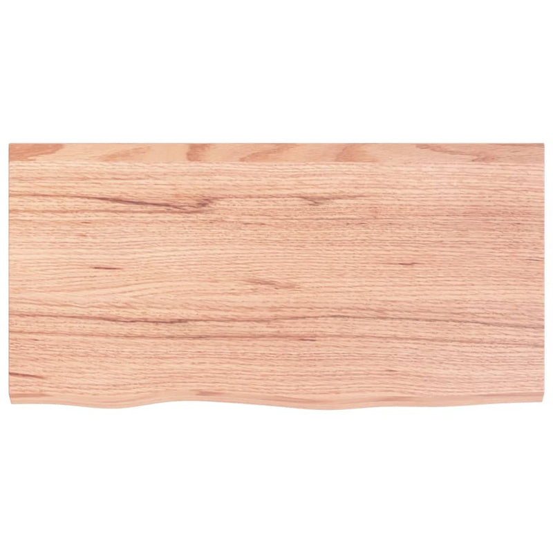 vidaXL világosbarna kezelt tömör tölgyfa asztallap 80x40x2 cm