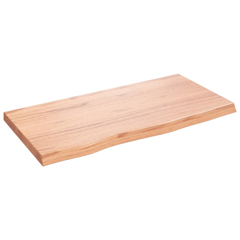 vidaXL világosbarna kezelt tömör tölgyfa asztallap 80x40x(2-4) cm
