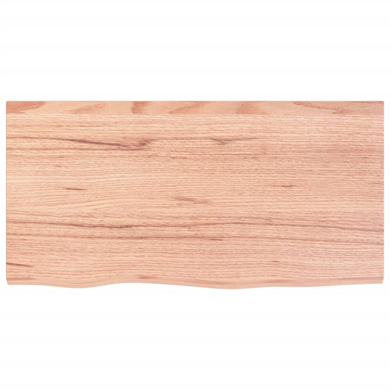 vidaXL világosbarna kezelt tömör tölgyfa asztallap 80x40x(2-4) cm