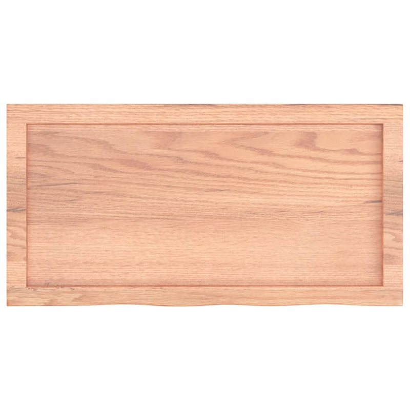 vidaXL világosbarna kezelt tömör tölgyfa asztallap 80x40x(2-4) cm