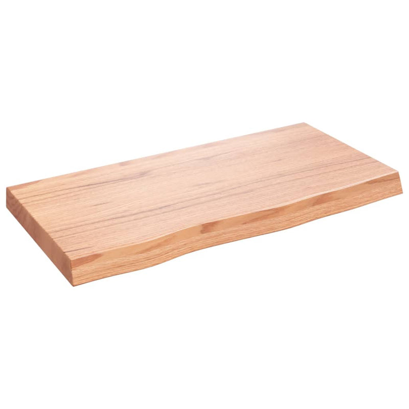 vidaXL világosbarna kezelt tömör tölgyfa asztallap 80x40x(2-6) cm