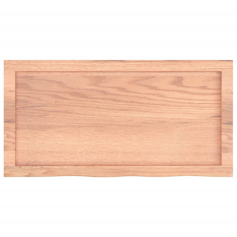 vidaXL világosbarna kezelt tömör tölgyfa asztallap 80x40x(2-6) cm
