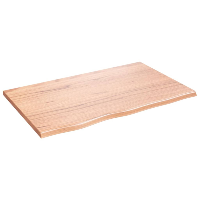 vidaXL világosbarna kezelt tömör tölgyfa asztallap 80x50x2 cm