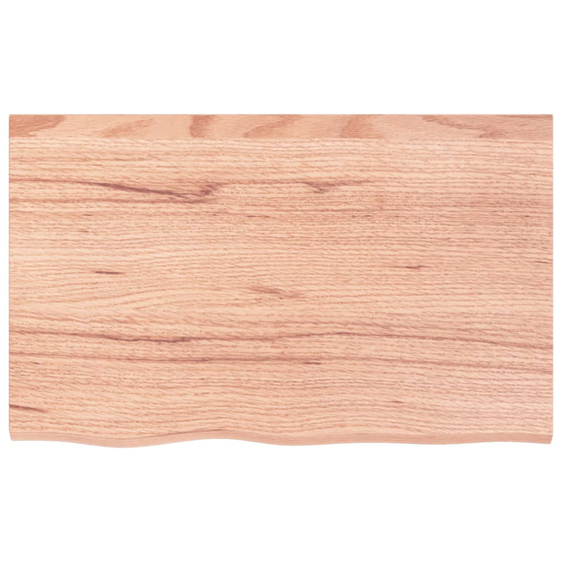 vidaXL világosbarna kezelt tömör tölgyfa asztallap 80x50x2 cm