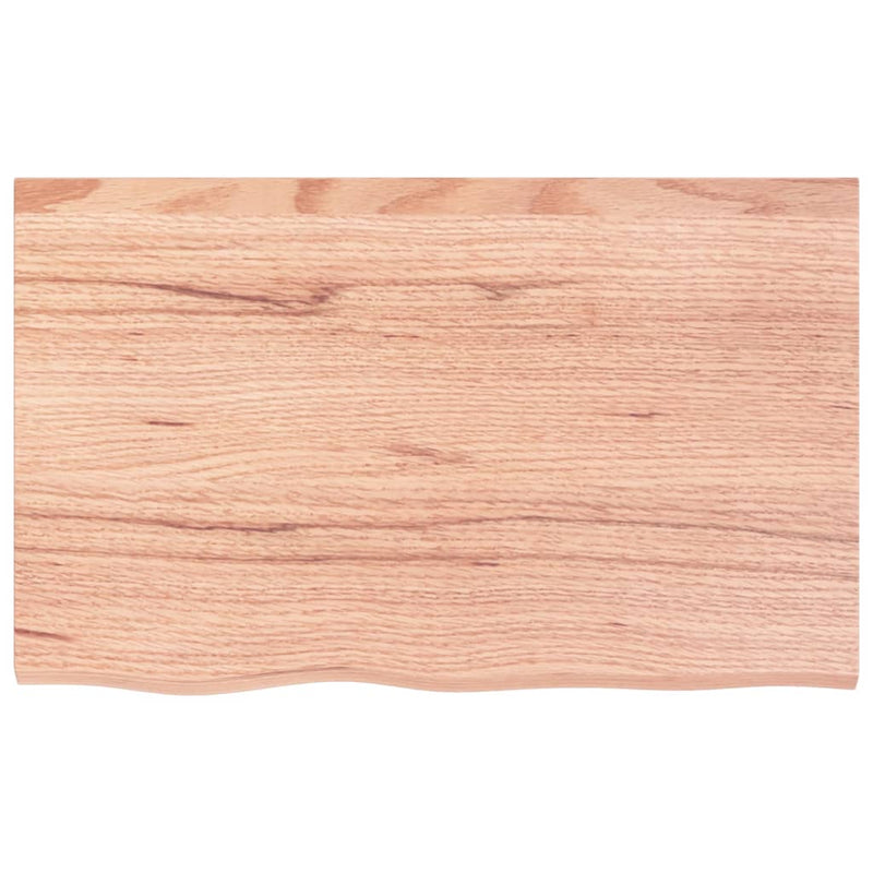 vidaXL világosbarna kezelt tömör tölgyfa asztallap 80x50x(2-4) cm