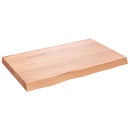 vidaXL világosbarna kezelt tömör tölgyfa asztallap 80x50x(2-6) cm