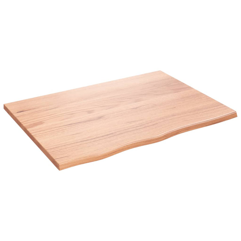 vidaXL világosbarna kezelt tömör tölgyfa asztallap 80x60x2 cm