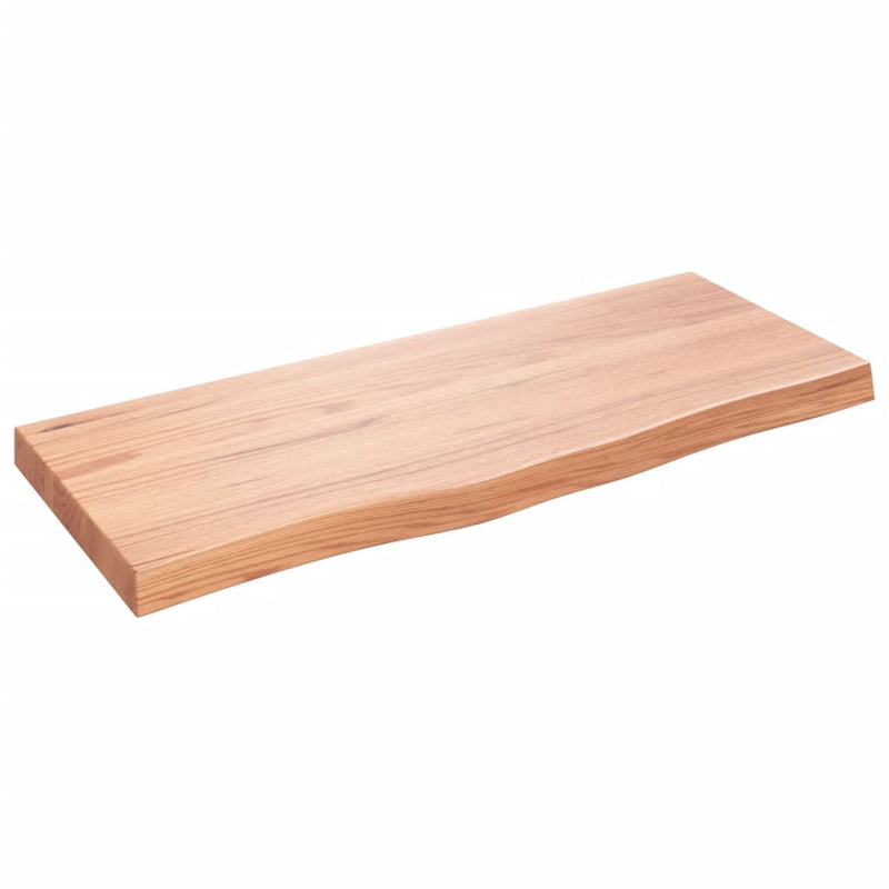 vidaXL világosbarna kezelt tömör tölgyfa asztallap 100x40x(2-6) cm