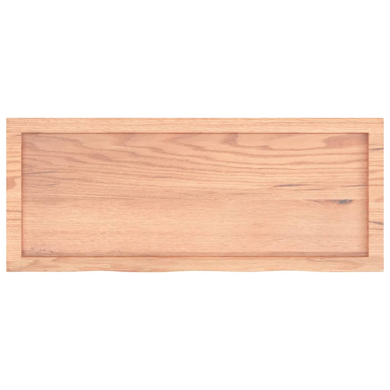 vidaXL világosbarna kezelt tömör tölgyfa asztallap 100x40x(2-6) cm