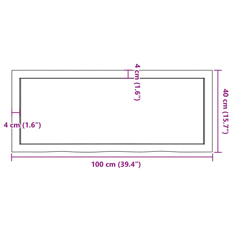 vidaXL világosbarna kezelt tömör tölgyfa asztallap 100x40x(2-6) cm