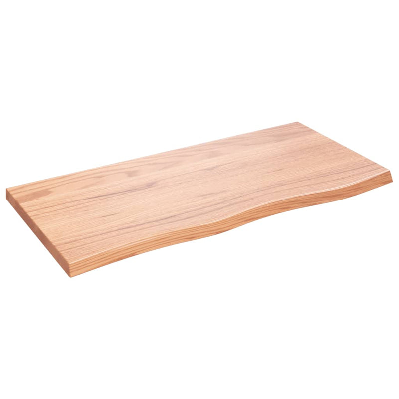 vidaXL világosbarna kezelt tömör tölgyfa asztallap 100x50x(2-4) cm