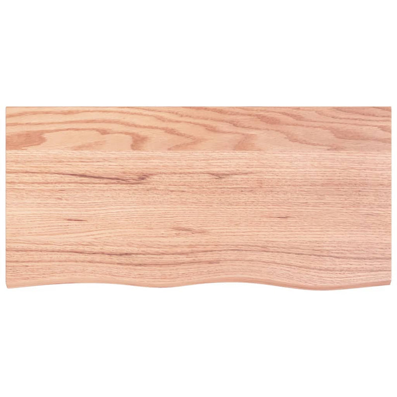 vidaXL világosbarna kezelt tömör tölgyfa asztallap 100x50x(2-4) cm