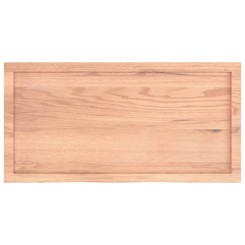 vidaXL világosbarna kezelt tömör tölgyfa asztallap 100x50x(2-4) cm