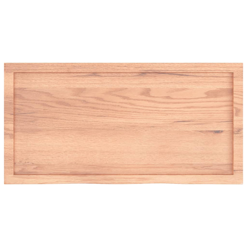 vidaXL világosbarna kezelt tömör tölgyfa asztallap 100x50x(2-6) cm
