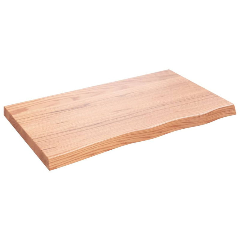 vidaXL világosbarna kezelt tömör tölgyfa asztallap 100x60x(2-6) cm