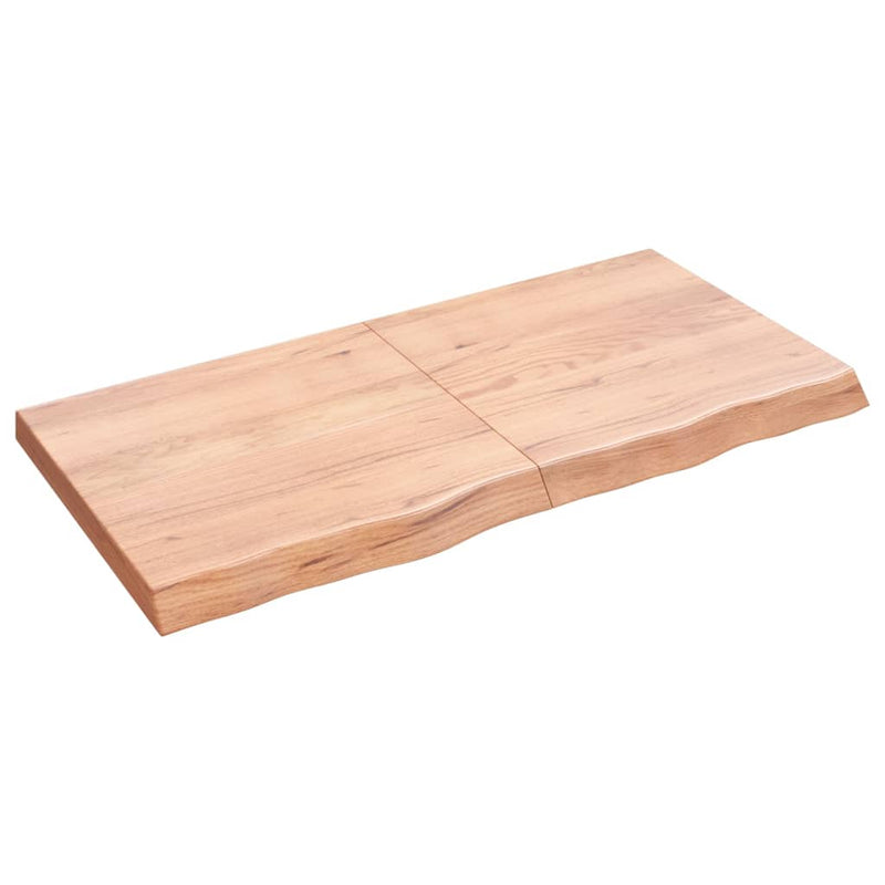 vidaXL világosbarna kezelt tömör tölgyfa asztallap 120x60x(2-6) cm