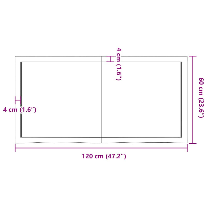 vidaXL világosbarna kezelt tömör tölgyfa asztallap 120x60x(2-6) cm