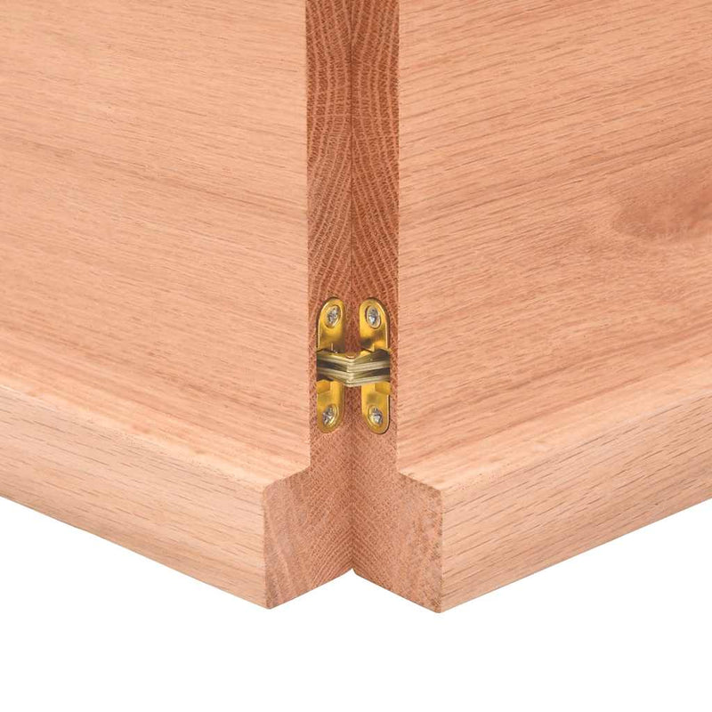 vidaXL világosbarna kezelt tömör tölgyfa asztallap 140x50x(2-4) cm
