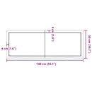 vidaXL világosbarna kezelt tömör tölgyfa asztallap 140x50x(2-4) cm