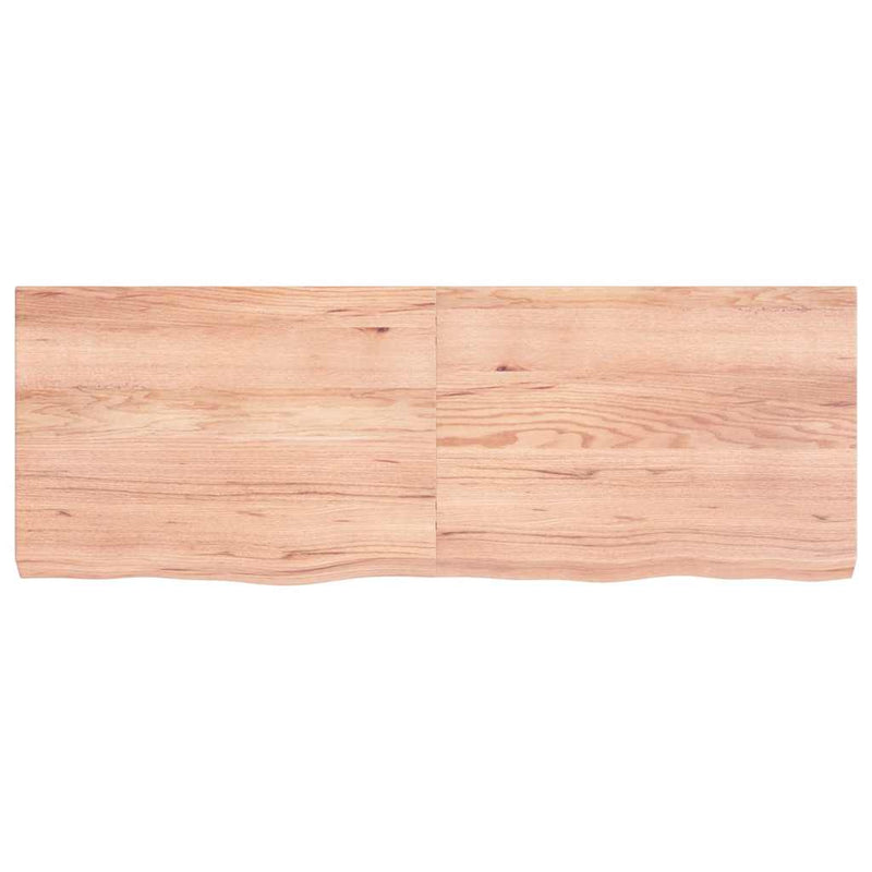 vidaXL világosbarna kezelt tömör tölgyfa asztallap 140x50x(2-6) cm
