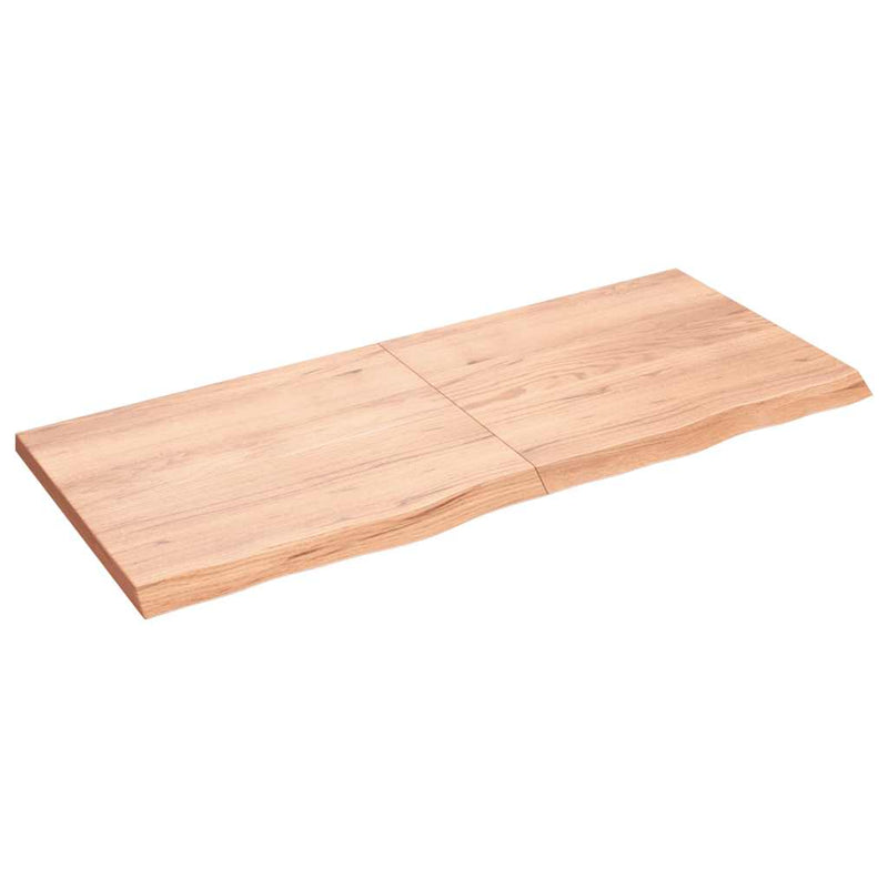 vidaXL világosbarna kezelt tömör tölgyfa asztallap 140x60x(2-4) cm