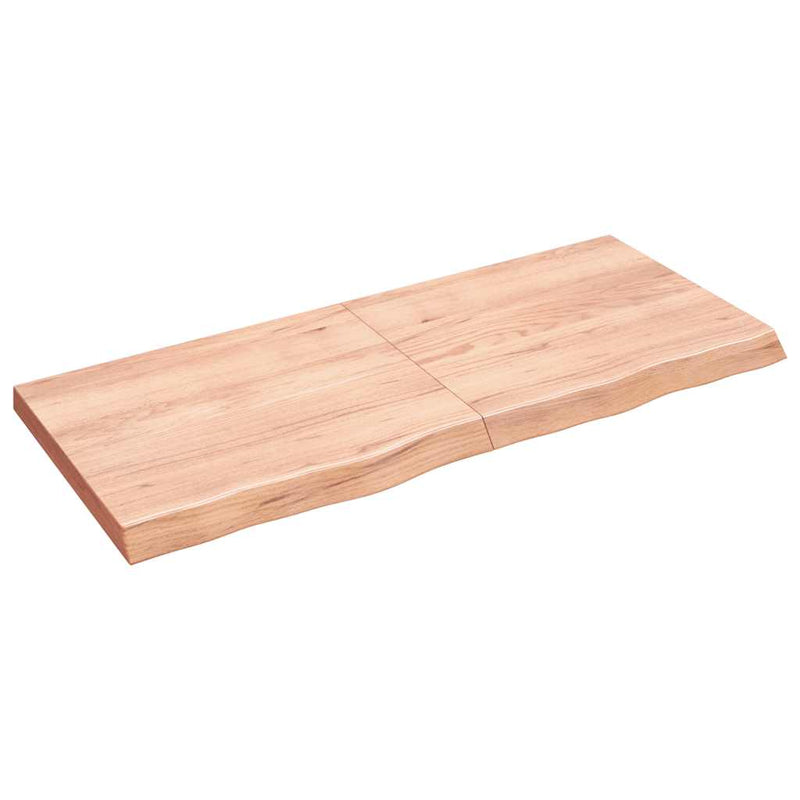 vidaXL világosbarna kezelt tömör tölgyfa asztallap 140x60x(2-6) cm