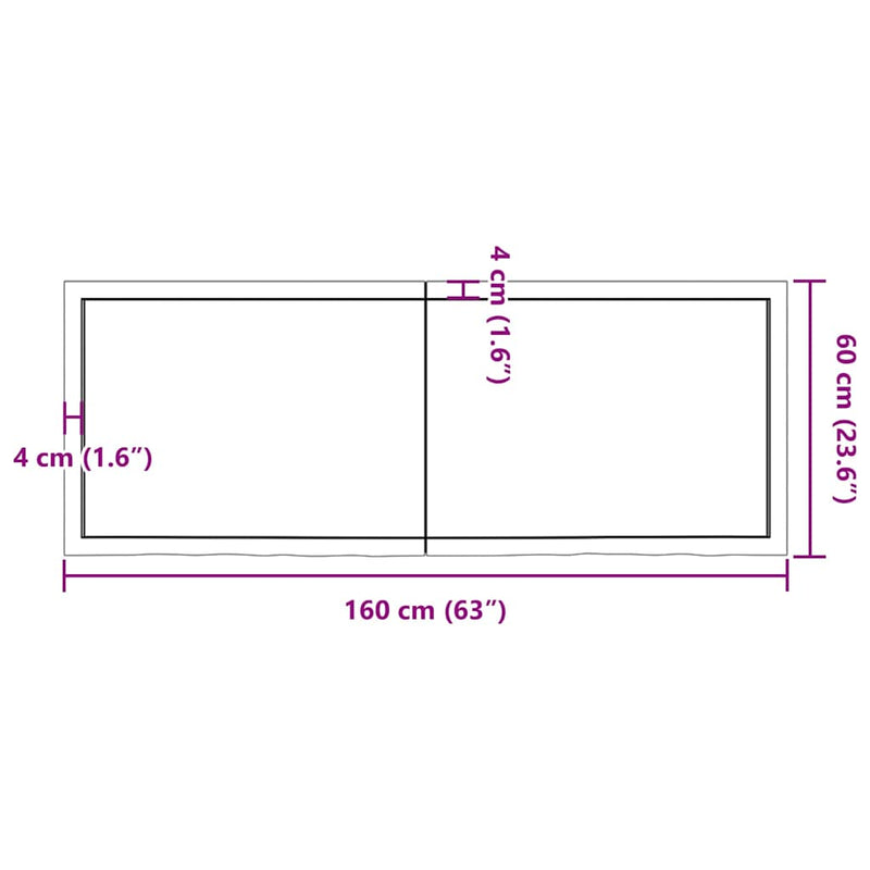 vidaXL világosbarna kezelt tömör tölgyfa asztallap 160x60x(2-6) cm