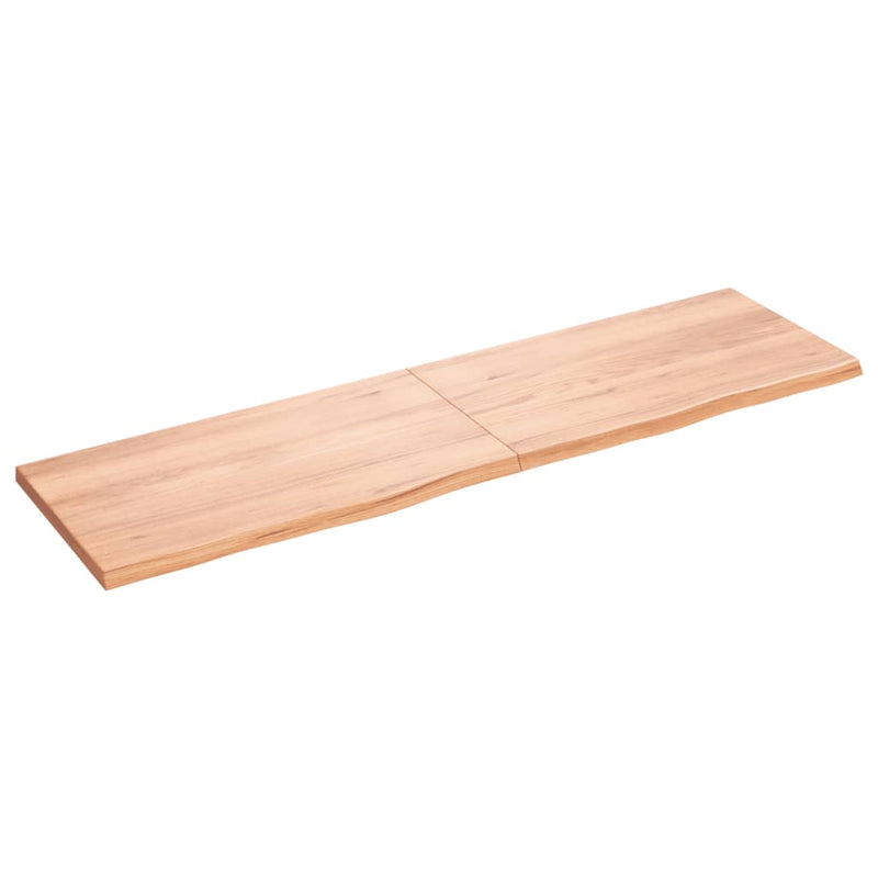 vidaXL világosbarna kezelt tömör tölgyfa asztallap 180x50x(2-4) cm
