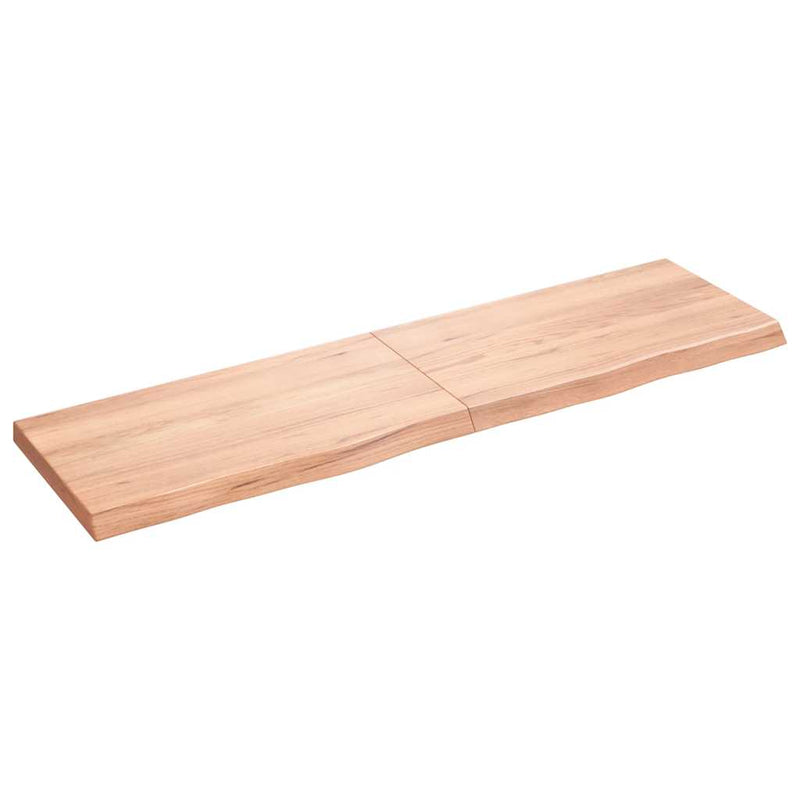 vidaXL világosbarna kezelt tömör tölgyfa asztallap 180x50x(2-6) cm