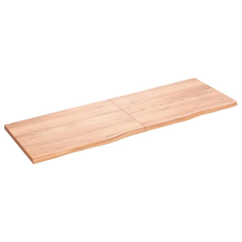 vidaXL világosbarna kezelt tömör tölgyfa asztallap 180x60x(2-4) cm