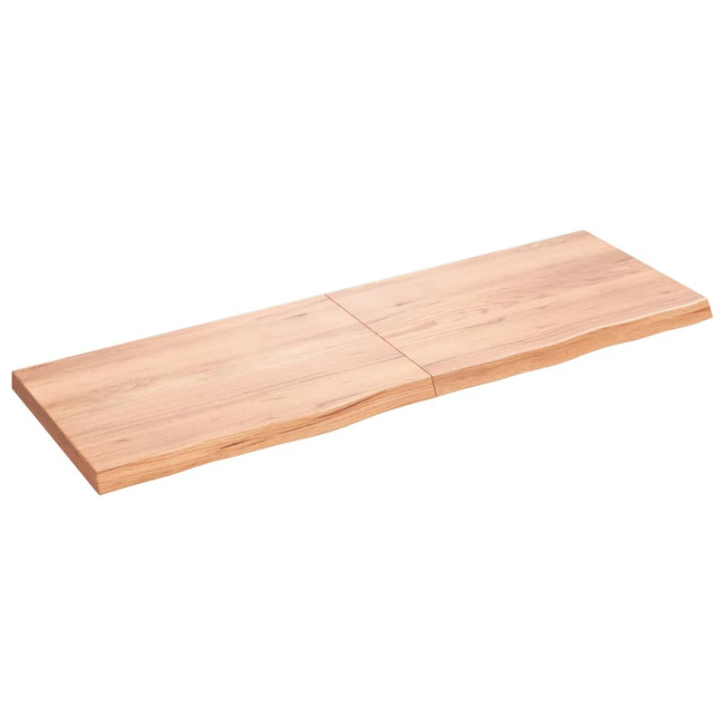 vidaXL világosbarna kezelt tömör tölgyfa asztallap 180x60x(2-6) cm