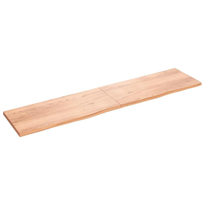 vidaXL világosbarna kezelt tömör tölgyfa asztallap 220x50x(2-4) cm