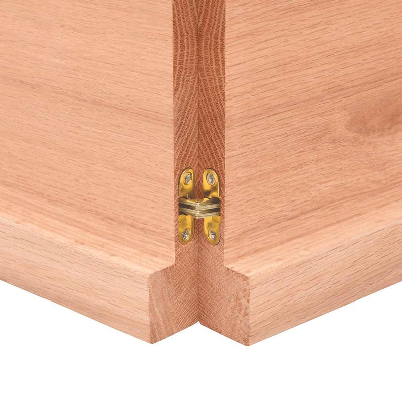 vidaXL világosbarna kezelt tömör tölgyfa asztallap 220x50x(2-4) cm
