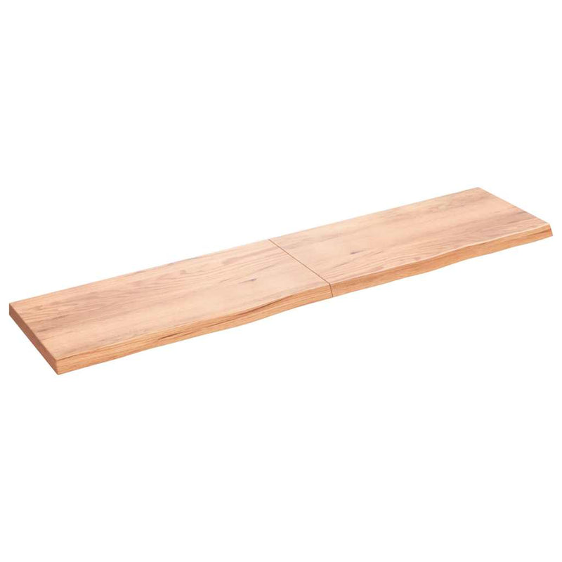 vidaXL világosbarna kezelt tömör tölgyfa asztallap 220x50x(2-6) cm