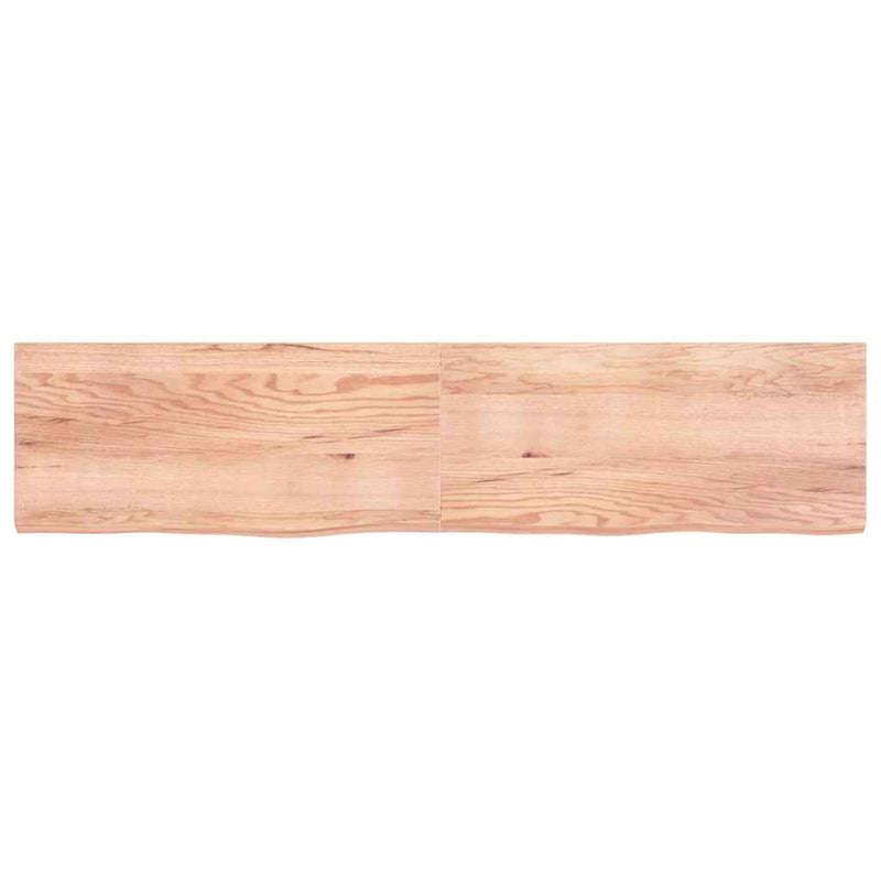 vidaXL világosbarna kezelt tömör tölgyfa asztallap 220x50x(2-6) cm