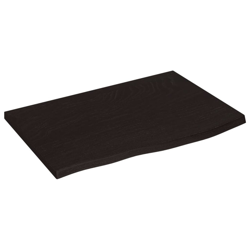vidaXL sötétbarna kezelt tömör tölgyfa asztallap 60x40x2 cm