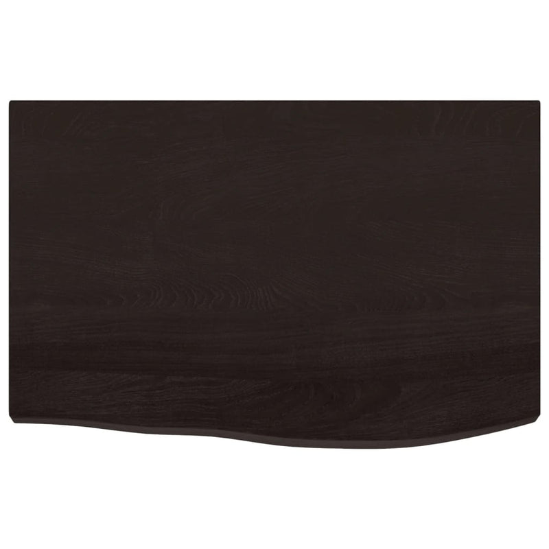 vidaXL sötétbarna kezelt tömör tölgyfa asztallap 60x40x(2-4) cm