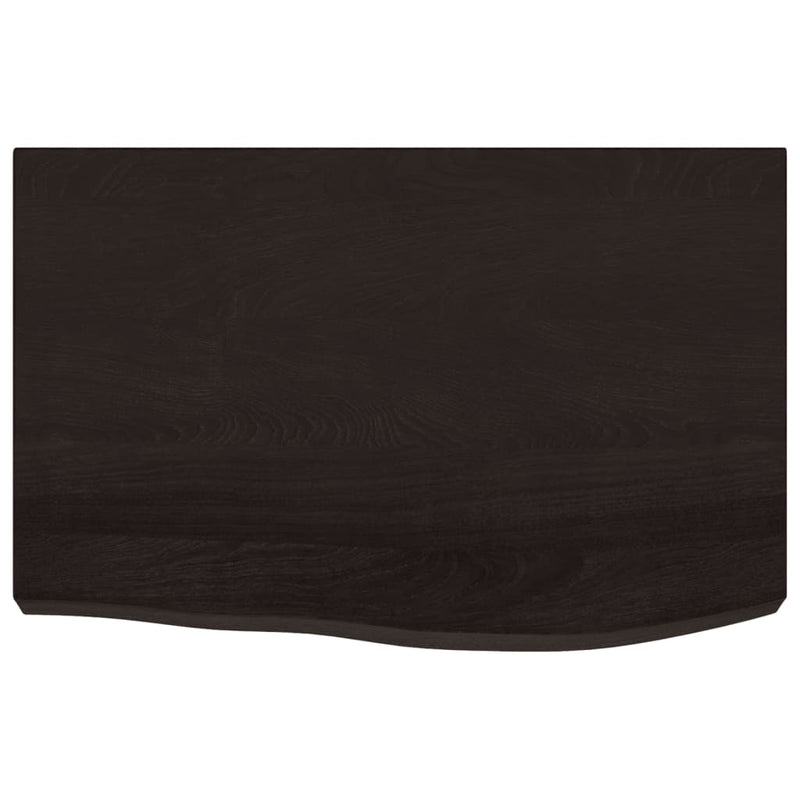 vidaXL sötétbarna kezelt tömör tölgyfa asztallap 60x40x(2-6) cm