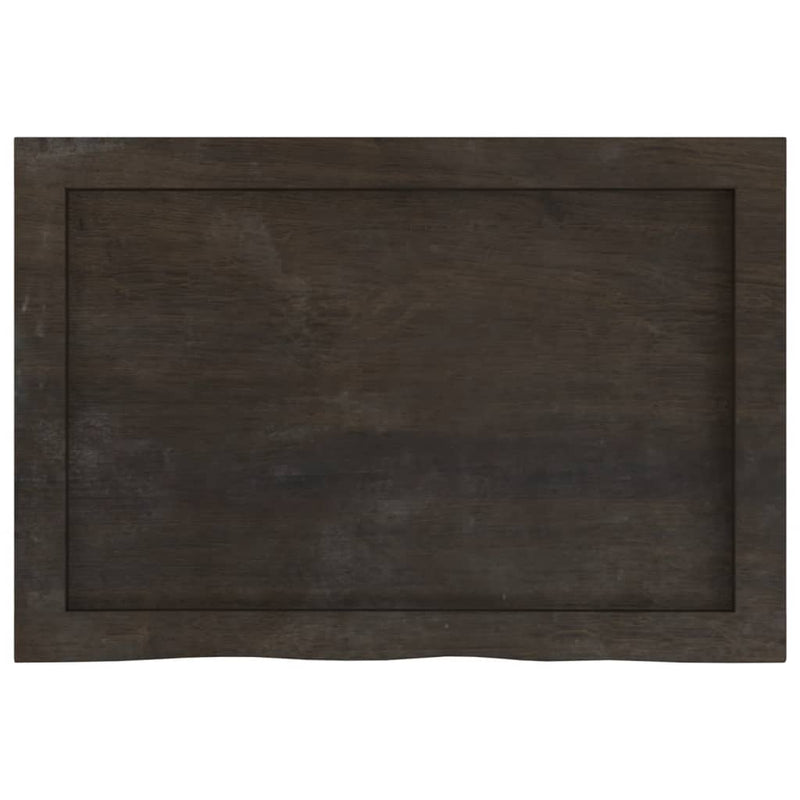 vidaXL sötétbarna kezelt tömör tölgyfa asztallap 60x40x(2-6) cm