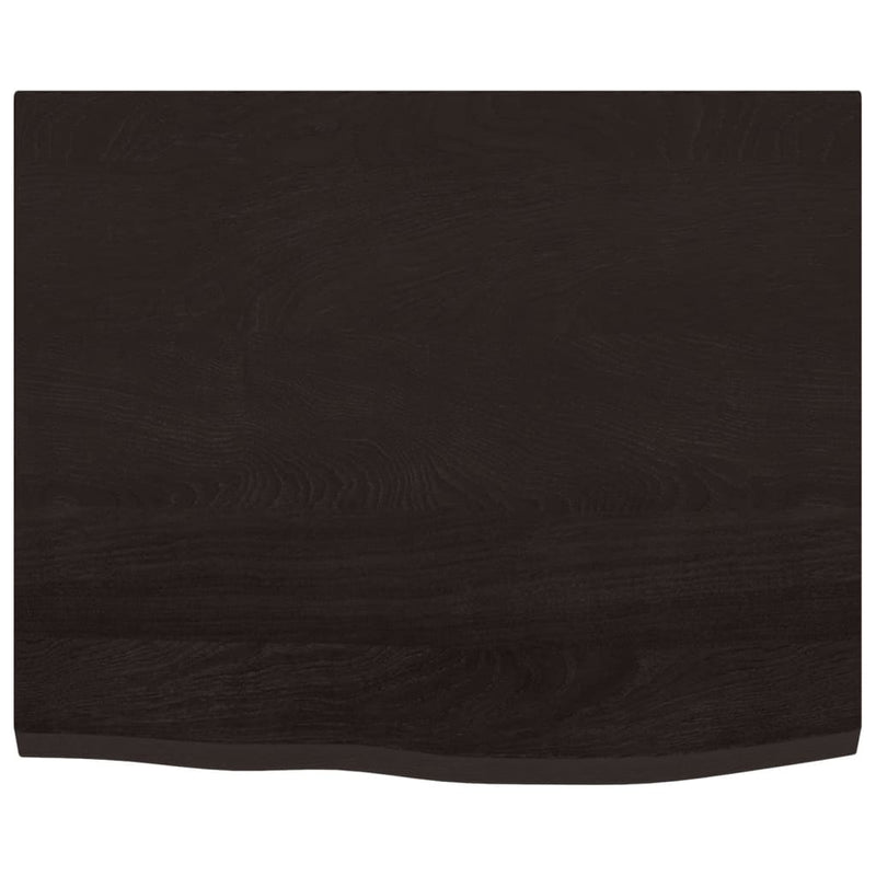 vidaXL sötétbarna kezelt tömör tölgyfa asztallap 60x50x2 cm
