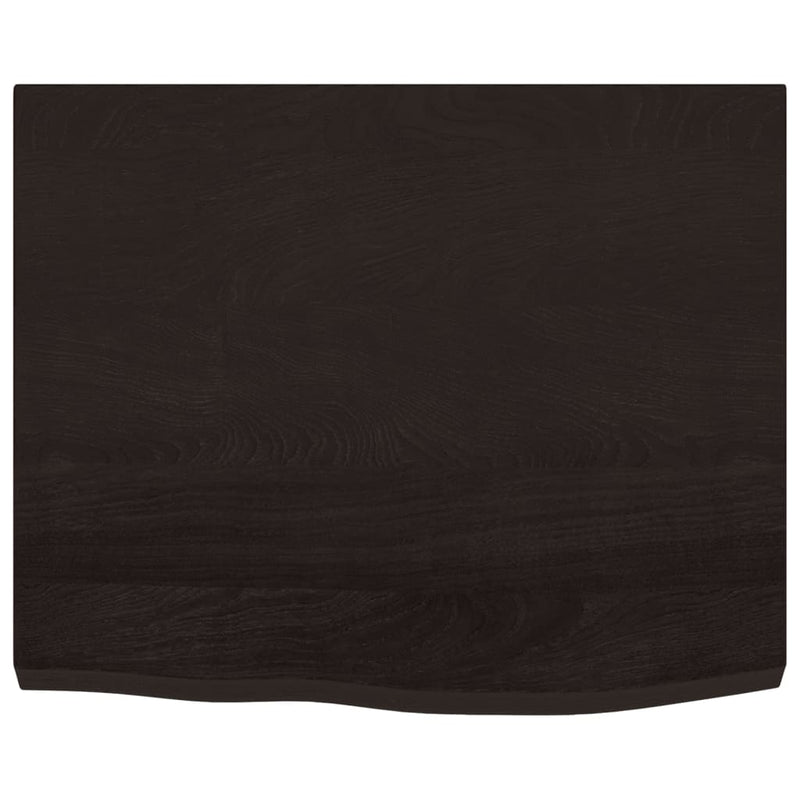 vidaXL sötétbarna kezelt tömör tölgyfa asztallap 60x50x(2-4) cm