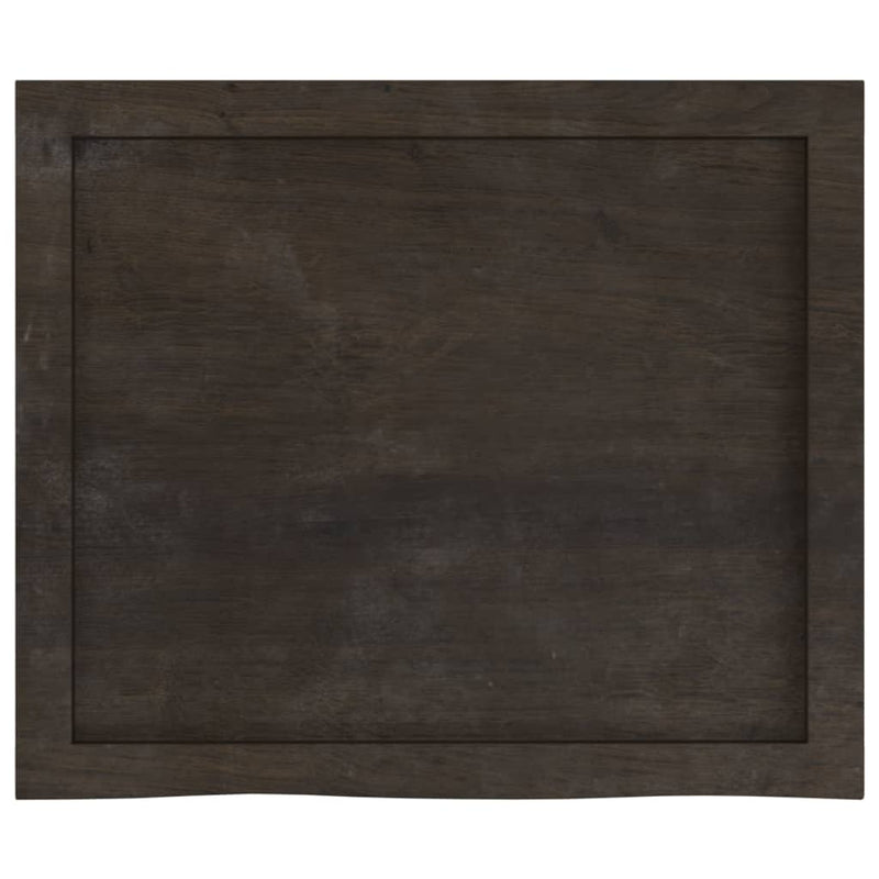 vidaXL sötétbarna kezelt tömör tölgyfa asztallap 60x50x(2-4) cm